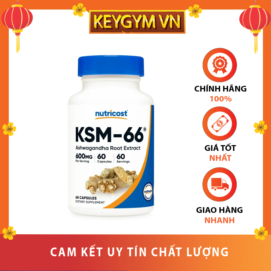 Nutricost KSM-66 Ashwagandha Root Extract 600mg 60 Viên