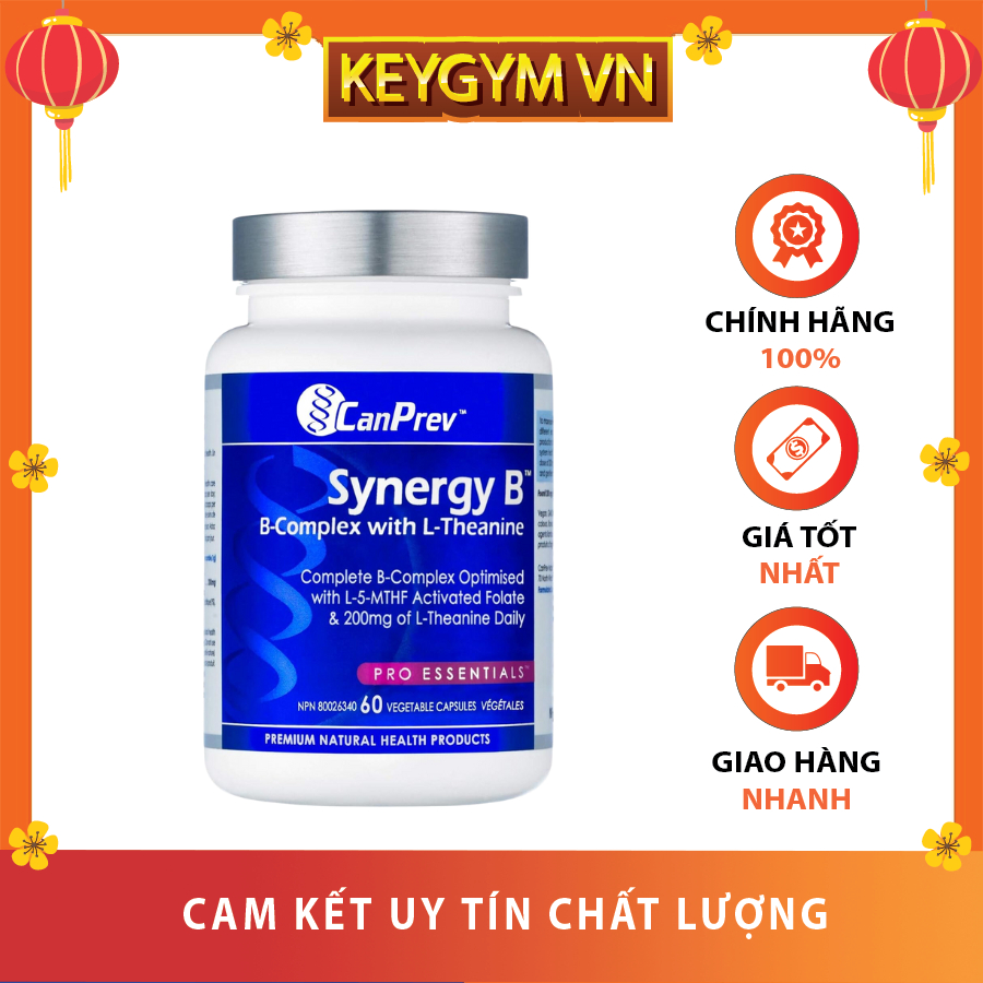 CanPrev Synergy B Complex with L-Theanine, 60 Viên