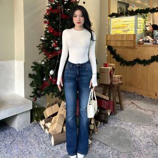 FLARE JEANS - Quần jeans loe nữ cạp thấp basic by whattowear