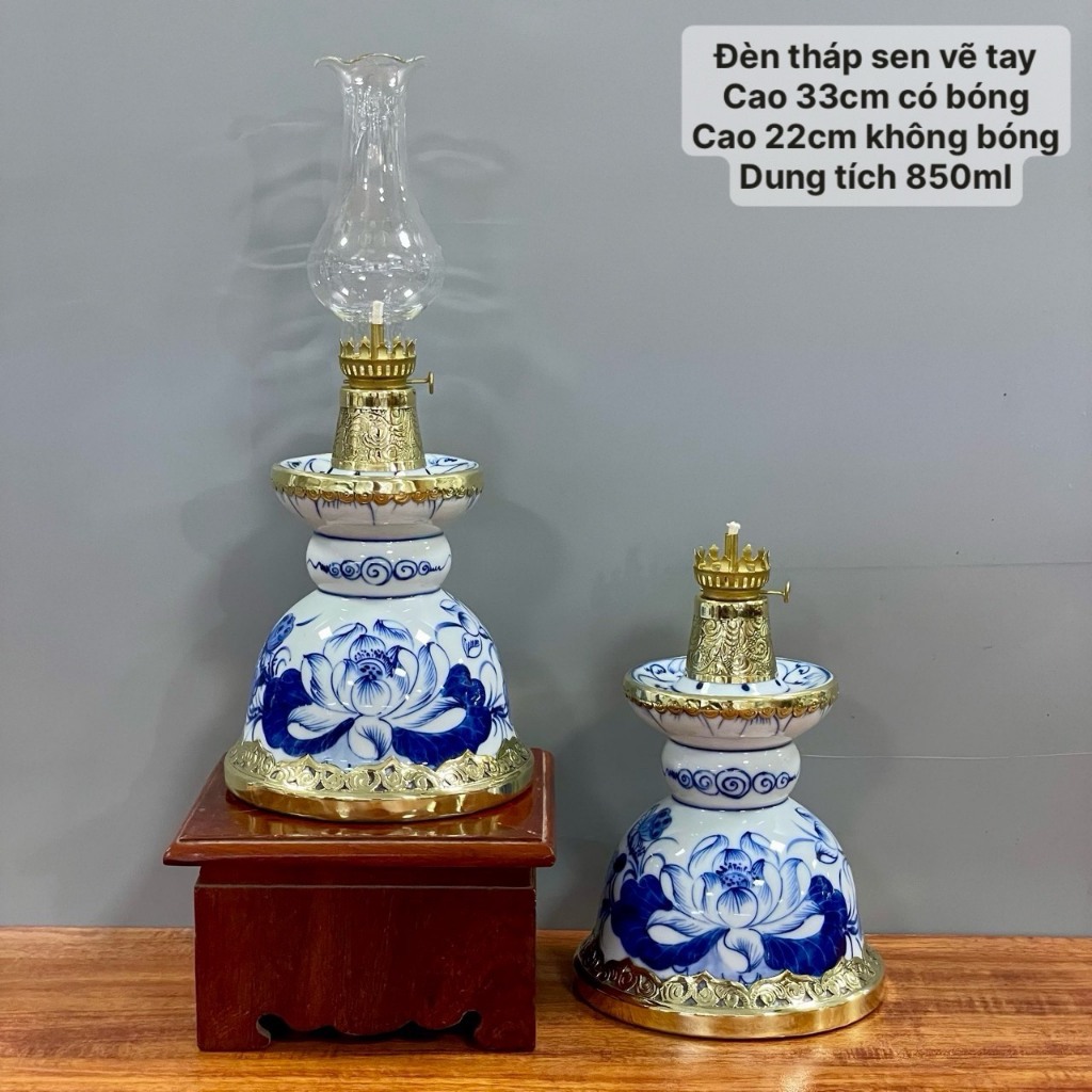 Đèn Sen Bọc Đồng Bát Tràng cao cấp(giá 1 chiếc)