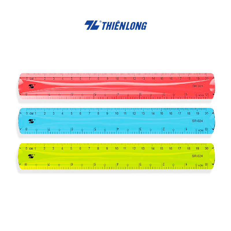 Combo 5/10 Thước dẻo học sinh 20cm PVC Thiên Long SR-024, thước thẳng học sinh tiểu học