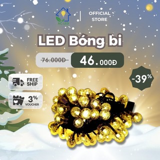 Dây đèn led bi bọt pha lê cherry ball 10 mét, đèn nháy trang trí decor tết noel nhà cửa siêu bền đẹp dùng điện 220v