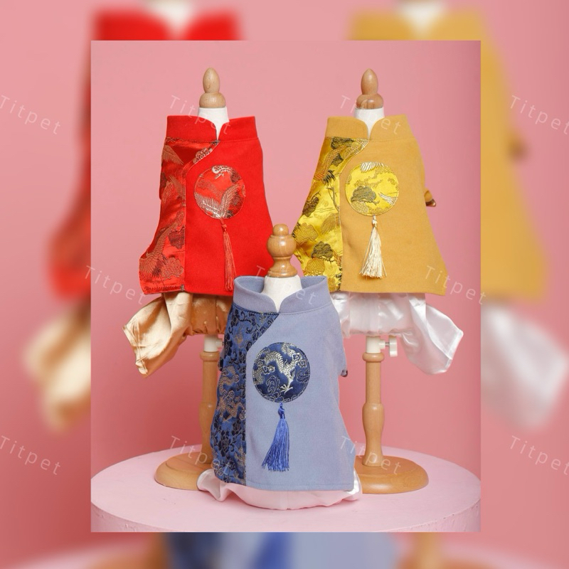 Bộ áo dài Tết cho thú cưng