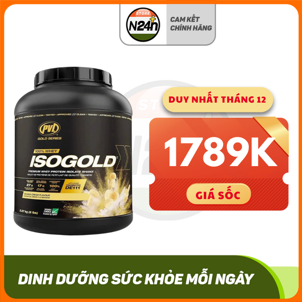 PVL ISO GOLD 5LBS - PREMIUM ISOLATE 100% WHEY PROTEIN - CAM KẾT CHÍNH HÃNG | Sữa tăng cơ siêu tinh khiết hấp thụ nhanh