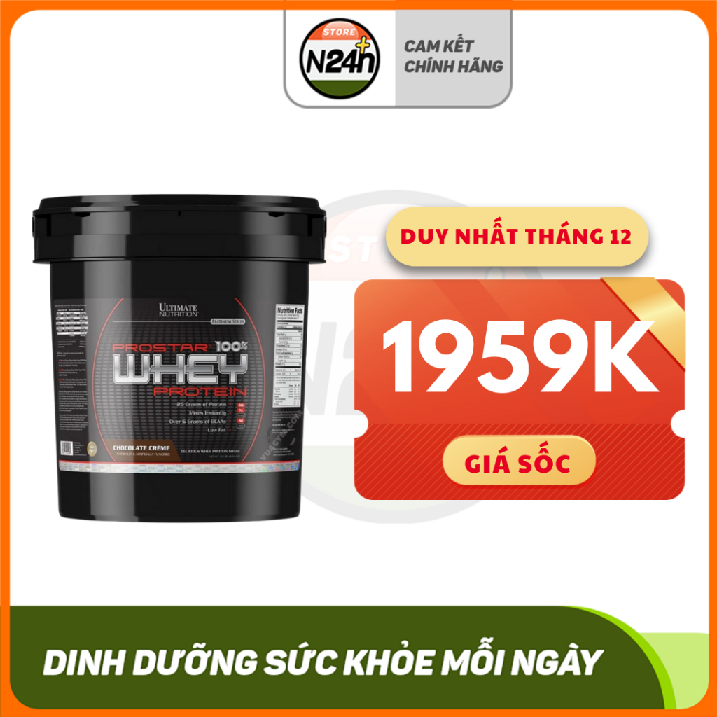 Sữa Hỗ Trợ Tăng Cơ Giảm Mỡ Ultimate Nutrition Prostar Whey Protein 10Lbs