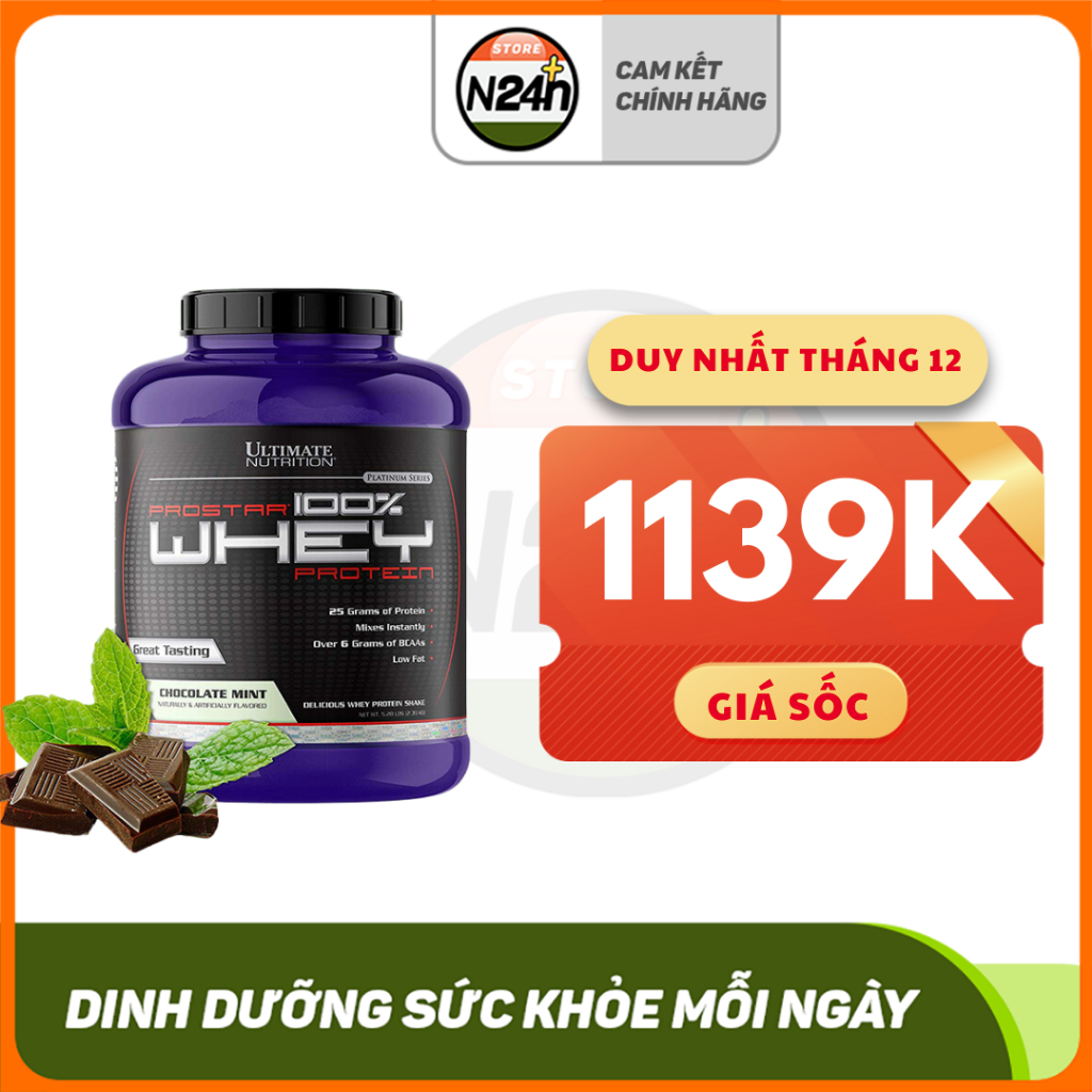 ULTIMATE NUTRITION PROSTAR 100% WHEY PROTEIN 5 LBS - CHÍNH HÃNG |Tăng Cơ Giảm Mỡ