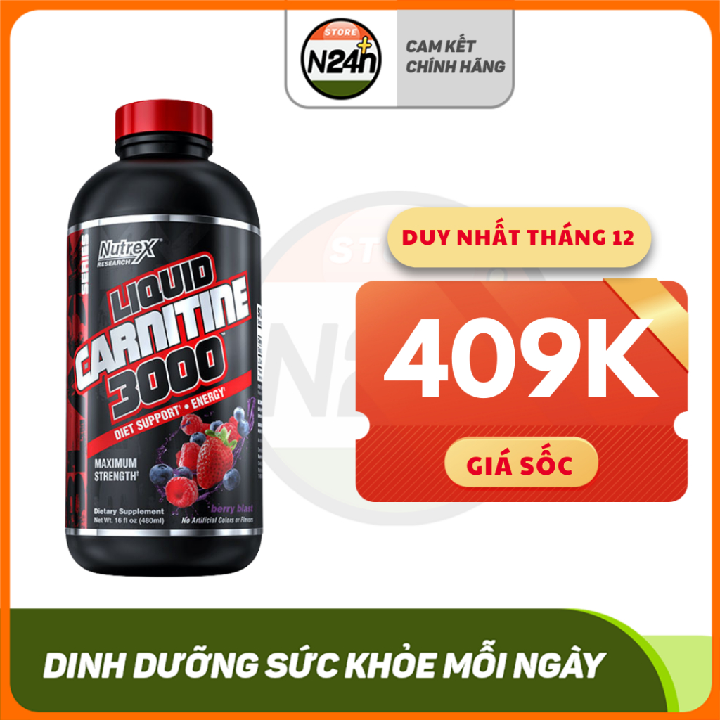 NUTREX L CARNITINE 3000 - CHÍNH HÃNG Chuyển hoá Mỡ Giúp Giảm Mỡ Thon gọn Body An Toàn