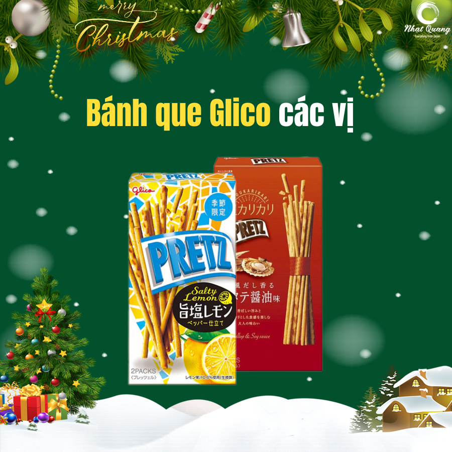 Bánh que Glico Nhật Bản vị sò điệp và bơ phủ muối