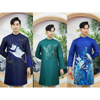 [Hoả tốc SG] Áo dài nam tết 2024 chất liệu gấm đa dạng mẫu mã có size lớn 92kg