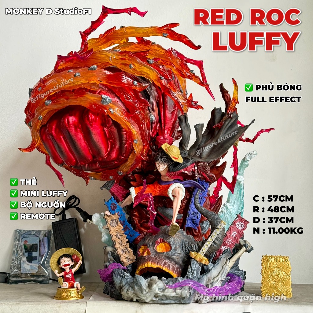 (Siêu phẩm LED 2023) Mô hình Luffy Red Roc cao 57CM có LED - Mô hình Monkey D Luffy red rock cực đẹp - One piece Luffy