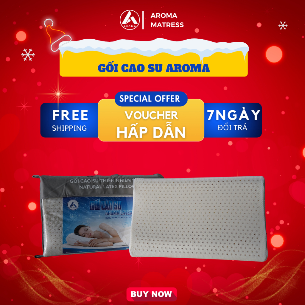 Gối Cao Su Aroma 40cm x 60cm - Lượn Sóng và Ovan - Giao Ngẫu Nhiên.