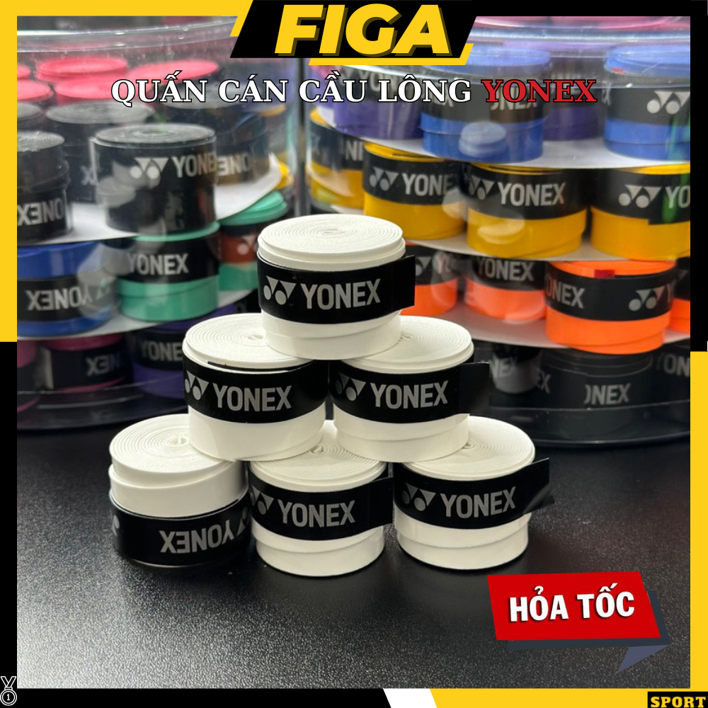 Quấn cán cầu lông FIGA siêu đẹp Dây Quấn Cán Vợt Cầu Lông Tennis YoNex Cao Cấp Loại Thoáng Khí Bề Mặt Êm Tay QV05