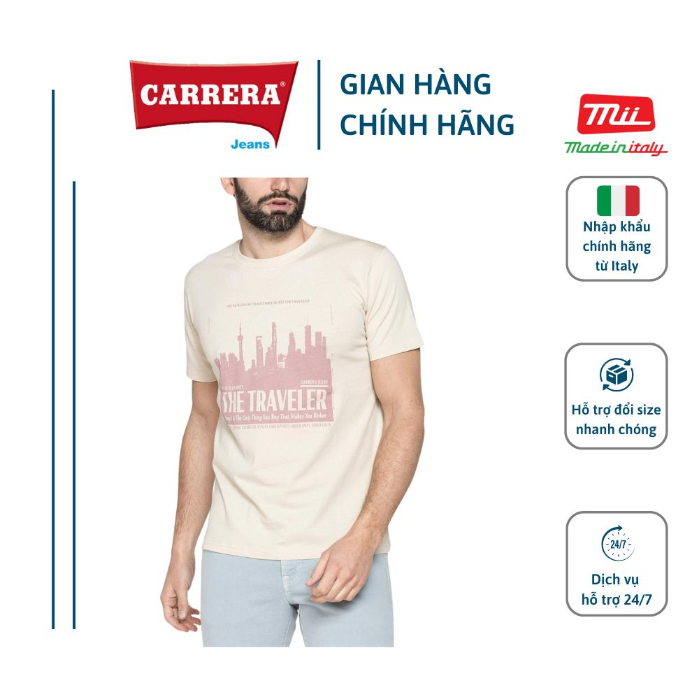 Áo Thun Phông Cộc tay Nam Cao Cấp Carrera Jeans Jersey Cổ Tròn Cotton - Nhập Khẩu Chính Hãng Từ Ý_801M0047A