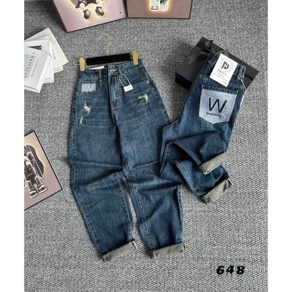Quần Jeans Baggy RÁCH siêu xinh cạp cao tôn dáng