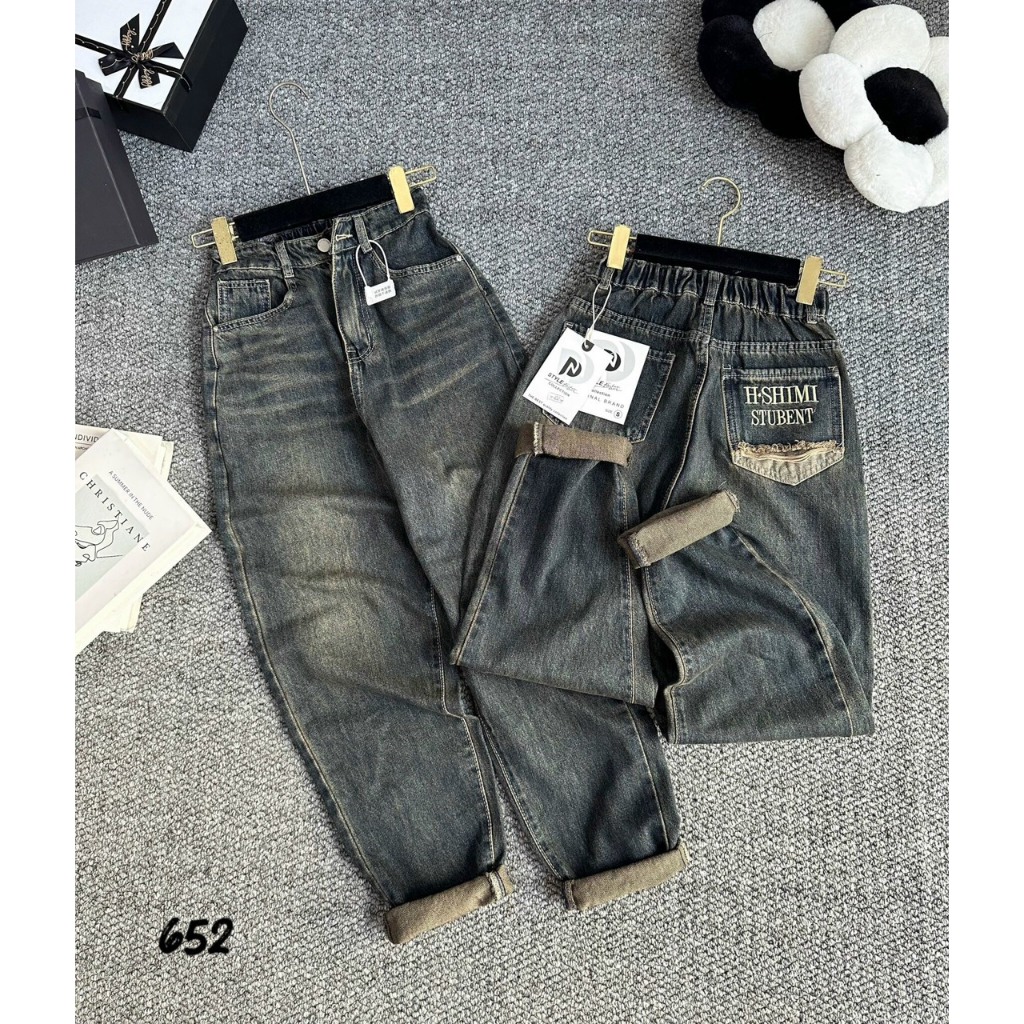 Quần Jeans Baggy RÁCH siêu xinh cạp cao tôn dáng