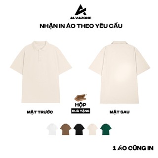 Áo thun polo oversize trơn 5 màu cotton 100% alvazone