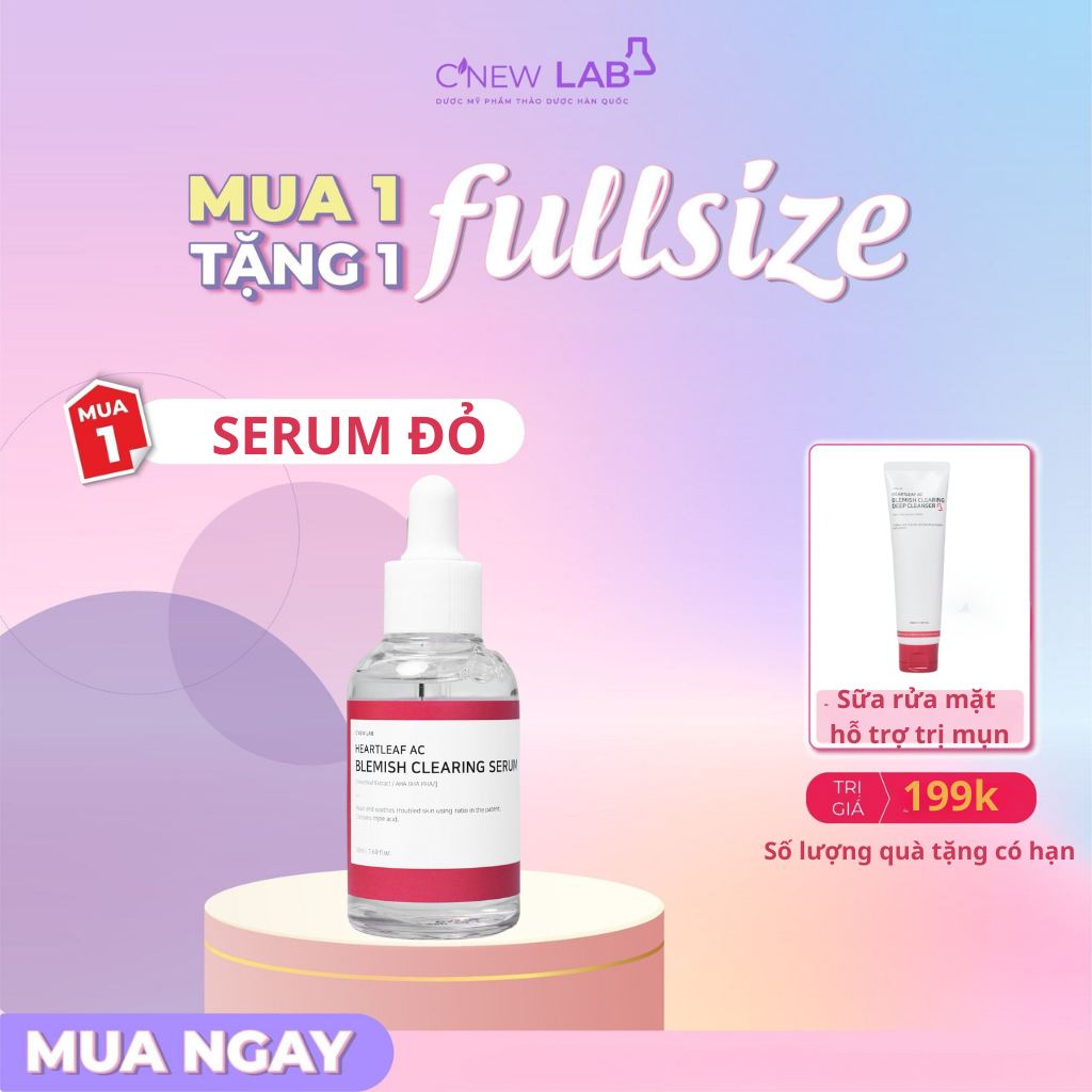 Serum Ngừa Mụn Heartleaf Ac Blemish Clearing Serum C'NEW LAB Cung Cấp Dưỡng Chất, Cấp Ẩm Cho Da 50ml