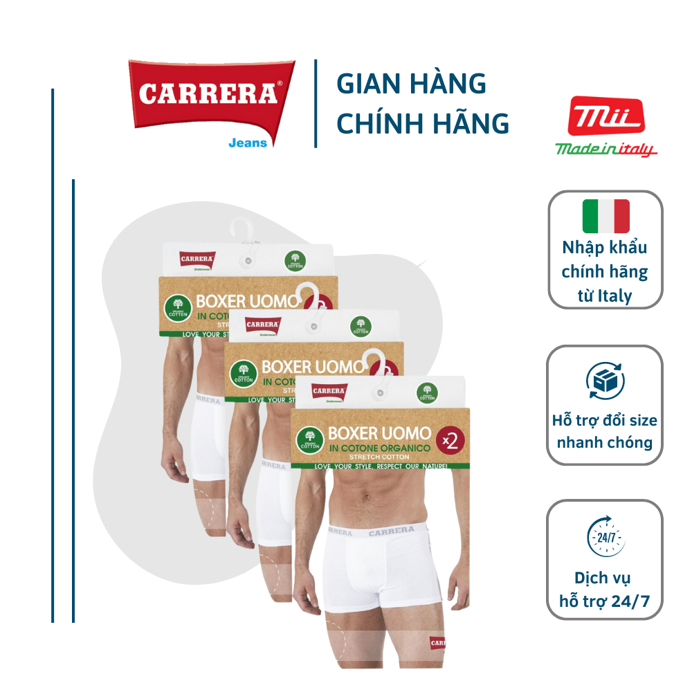PACK 2 Quần Sip Lót Tam Giác Nam 2 Màu CARRERA JEANS Dáng Regular Fit Cotton Hữu Cơ - Nhập Khẩu Chính Hãng Từ Ý_8C6672