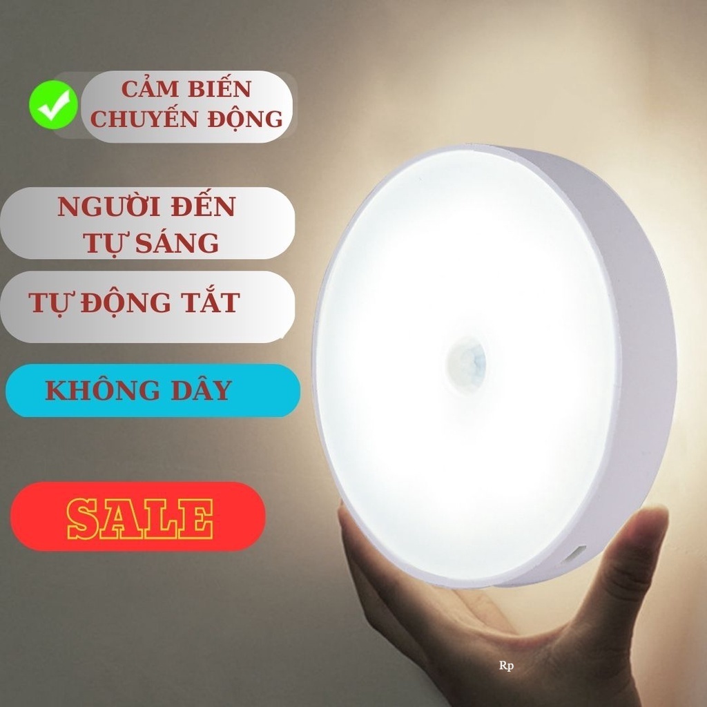 Đèn Cảm Ứng Chuyển Động, Đèn Led Dán Tường Cảm Biến Thông Minh Không Dây Dán Tủ Quần Áo, Cầu Thang, 