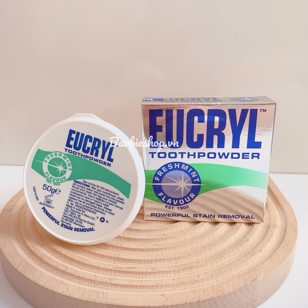 Bột Trắng Răng + Kem Đánh Răng Eucryl Của Anh giúp răng trắng sáng