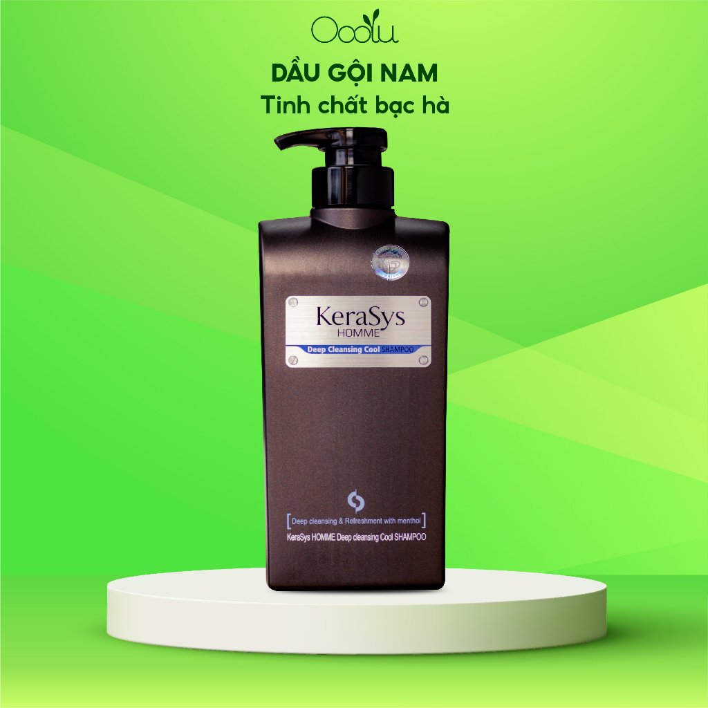 Dầu Gội Bạc Hà Nam Cao Cấp Kerasys Homme Deep Cleansing Cool Shampoo Mát Lạnh, Làm Sạch Sâu 550ml