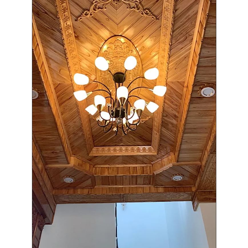 Đèn chùm MONSK OMELA vintage hiện đại cao cấp 15 tay kèm bóng led chuyên dụng