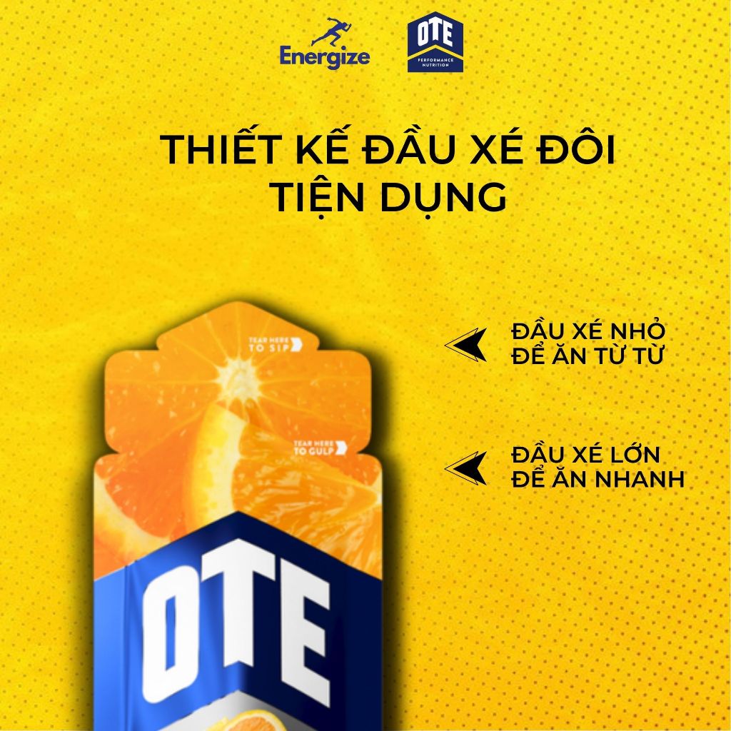 Gel Năng Lượng Nhanh Thể Thao OTE Energy Gel, Dạng Lỏng Dễ Ăn, Chiết Xuất Hoa Quả Tự Nhiên, Dễ Dàng Tiêu Hóa