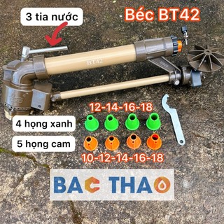 Béc BT42 - béc tưới phun mưa 3 tia có họng xanh kháng gió, chống tắc béc đứng béc