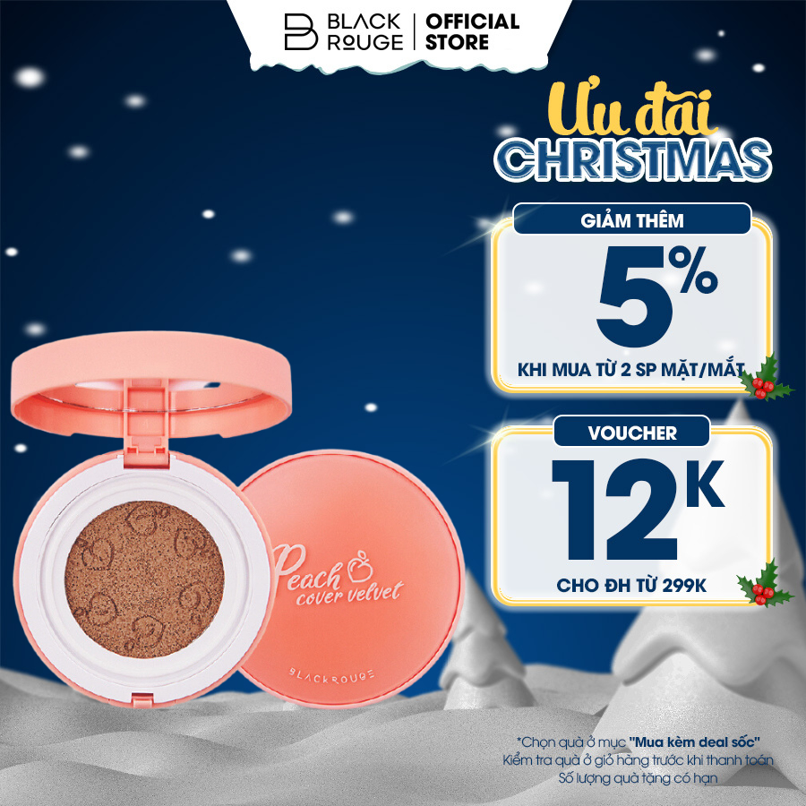 Phấn nước Black Rouge Peach Cover Velvet 98.6g