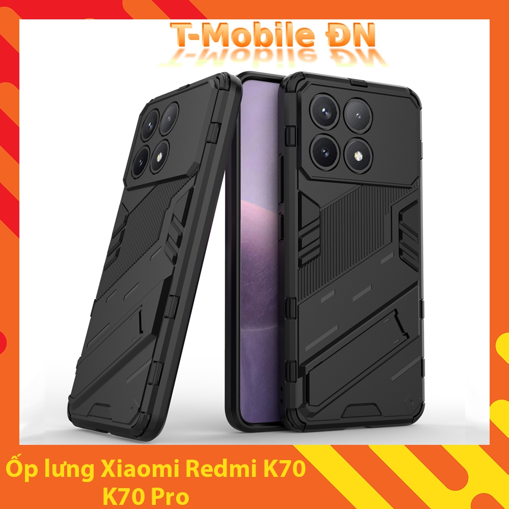 Ốp lưng Xiaomi Redmi K70 K70 Pro, Ốp chống sốc Iron Man PUNK cao cấp kèm giá đỡ cho Redmi K70 Pro 5G