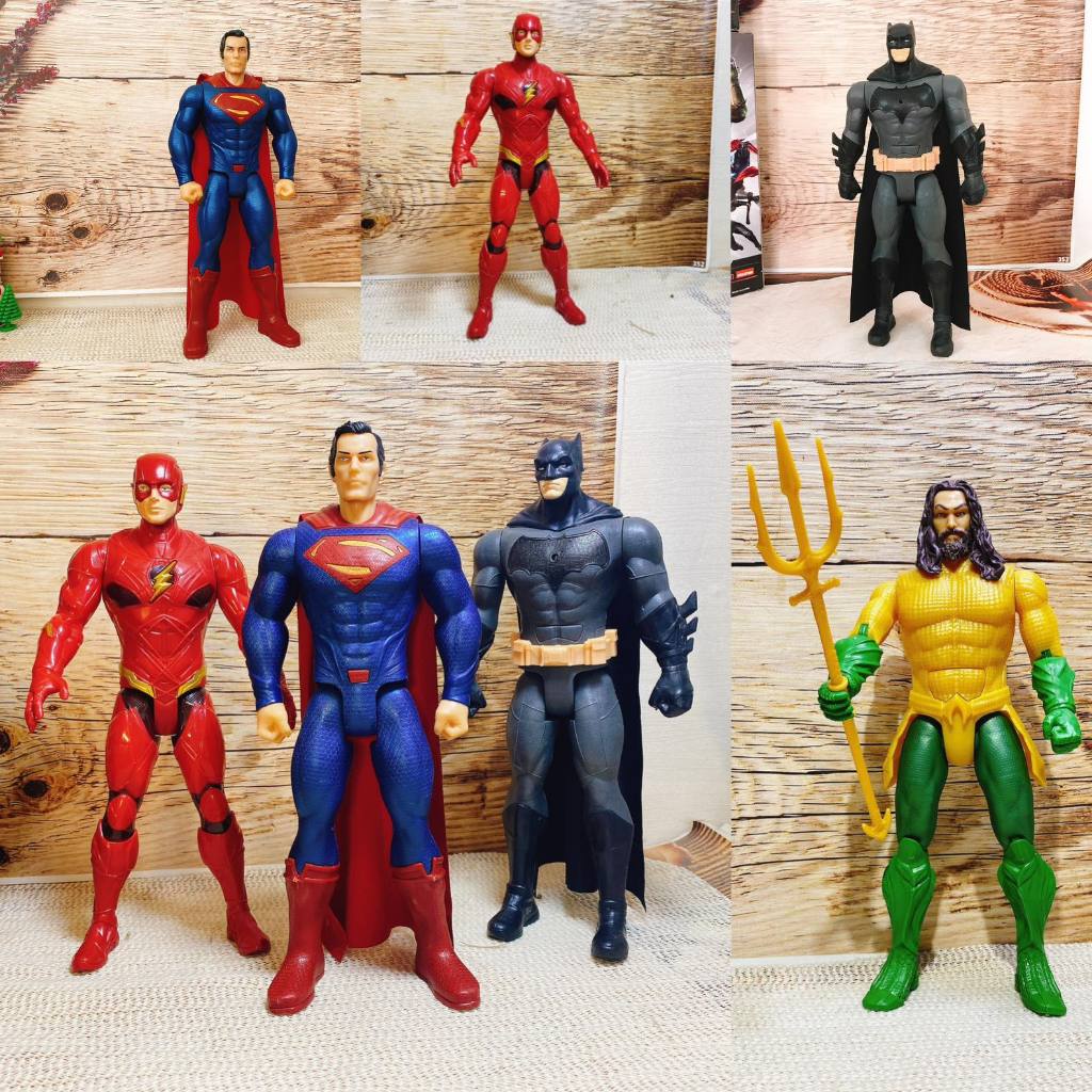 Đồ chơi mô hình siêu anh hùng DC Batman Superman The Flash Aquaman 30cm nhựa đặc có nhạc phát sáng và cử động khớp