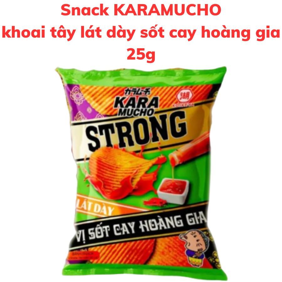 Bánh snack khoai tây lát dày KARAMUCHO vị sốt cay hoàng gia 25g