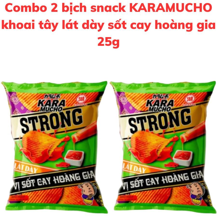 Bánh snack khoai tây lát dày KARAMUCHO vị sốt cay hoàng gia 25g