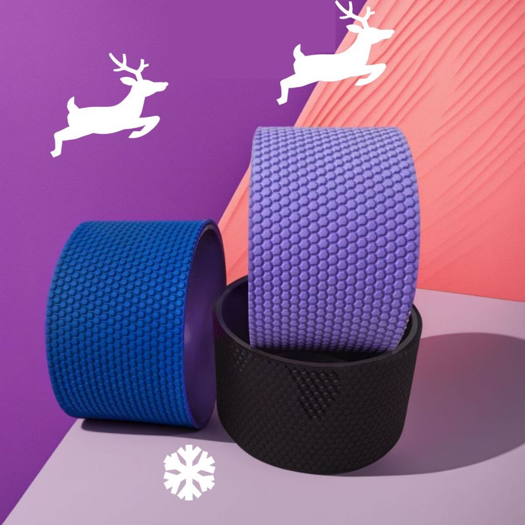 Vòng tập Yoga gai bản rộng 20cm đường kính 33cm chịu lực 200kg khung nhựa ABS cứng cáp bọc TPE chống trơn trượt