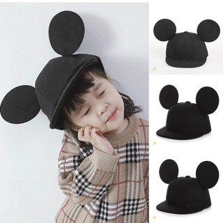 Mũ tai Mickey màu đen cho bé trai bé gái Mũ nón Chuột mickey Nón snapback cá tính