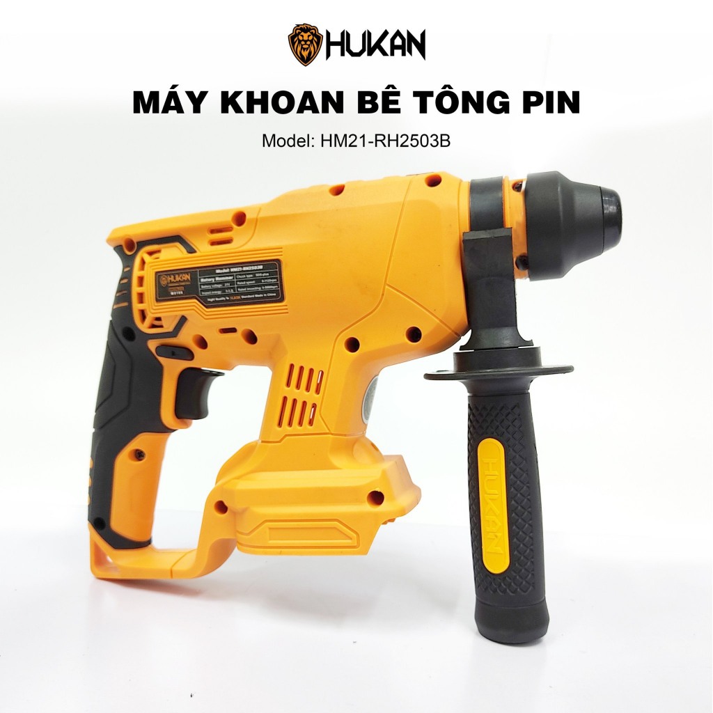 Thân Máy Khoan Bê Tông Pin HUKAN HM21-RH2503B Động Cơ Không Thổi Than 3 Chức Năng Tặng Kèm 5 Mũi