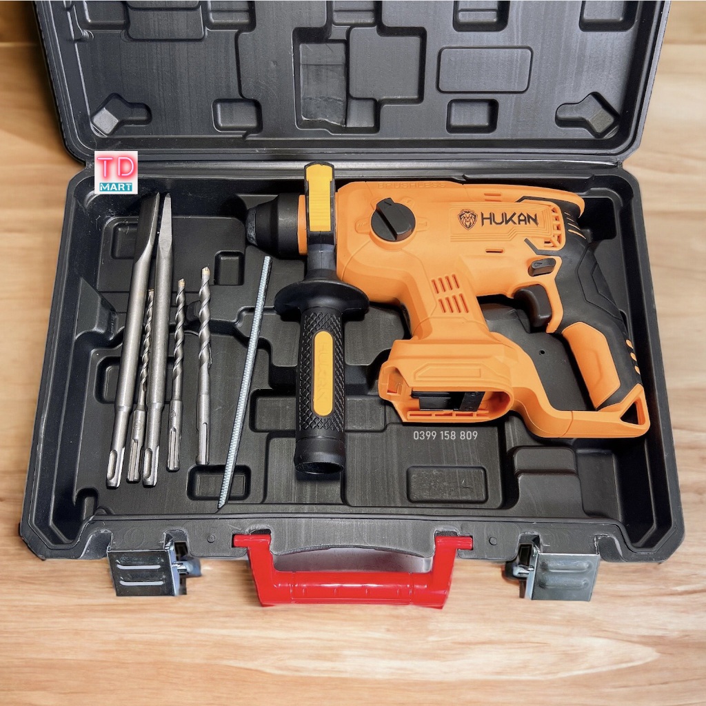 Thân Máy Khoan Bê Tông Pin HUKAN HM21-RH2503B Động Cơ Không Thổi Than 3 Chức Năng Tặng Kèm 5 Mũi