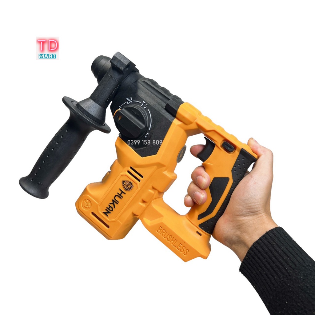 Thân Máy Khoan Bê Tông Pin HUKAN HM21-RH2706PLUS Động Cơ Không Thổi Than 4 Chức Năng Tặng Kèm 5 Mũi