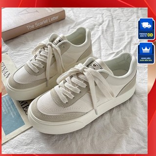 Giày Thể Thao Canvas Cổ Thấp Xám Trắng Đế Dày Tăng Chiều Cao 5Cm Phong Cách Hàn Quốc Cho Nữ