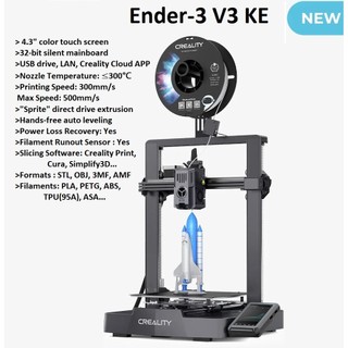 Máy in 3d Creality Ender-3 V3 KE cân bàn hoàn toàn tự động...độ chính xác và tốc độ cao Max 500mm/s