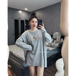  Áo Phông Áo Kiểu Nữ Áo Thun Nữ Dài Tay Dáng Thụng Xẻ Hông Cotton 40-70KG mẫu AOMICKEYDENTANXEKAB. D430 