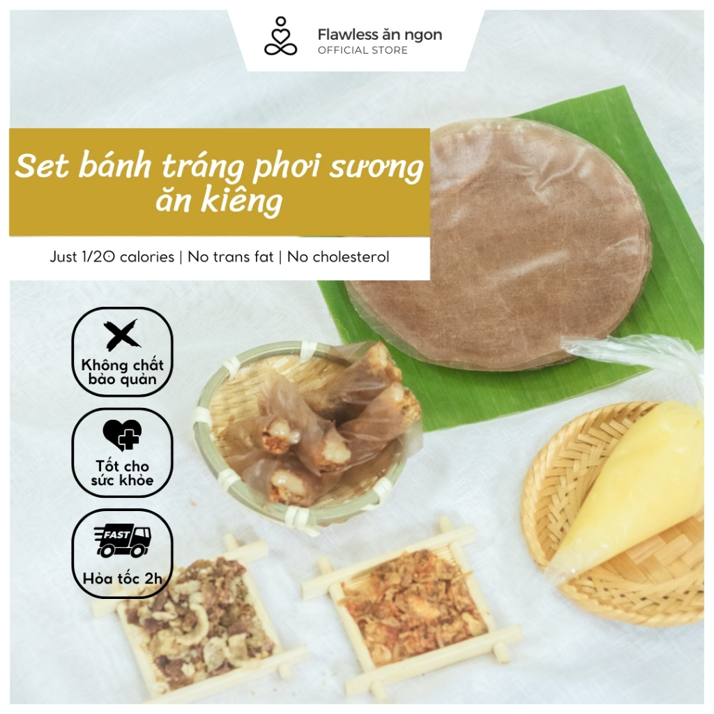 Set bánh tráng phơi sương ruốc hành sốt bơ ăn kiêng Flawless Ăn ngon | Thực phẩm healthy, đồ ăn kiêng eatclean, tăng cơ,