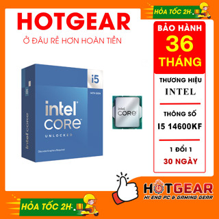 Bộ vi xử lý Intel Core i5 14600KF / Turbo up to 5.3GHz / 14 Nhân 20 Luồng / 24MB / LGA 1700 Fullbox mới 100% bảo hành 36