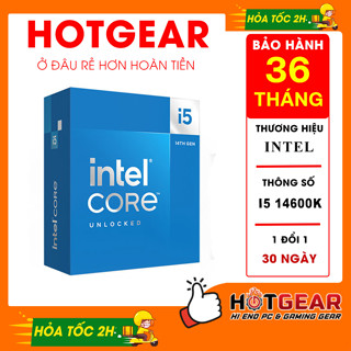 CPU Intel Core i5 14600K / Turbo up to 5.3GHz / 14 Nhân 20 Luồng / 24MB / LGA 1700 Fullbox mới 100% bảo hành 36T