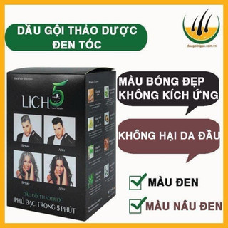 Dầu gội phủ bạc Lich5. Hộp 10 gói