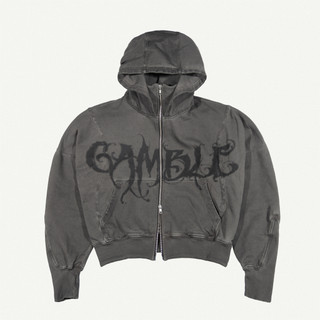 ÁO HOODIE DÂY KÉO CỔ CAO / GOTHIC TURTLE NECK FULLZIP HOODIE / TITANIUM / GAMBLE WORLDWIDE