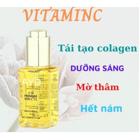 Serum Vitamin C AYG trắng sáng - se khít lỗ chân lông - đều màu da
