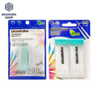 Combo tăm nhựa Okamura Nhật Bản 1 gói 120 cây và 1 vỉ 140 cây