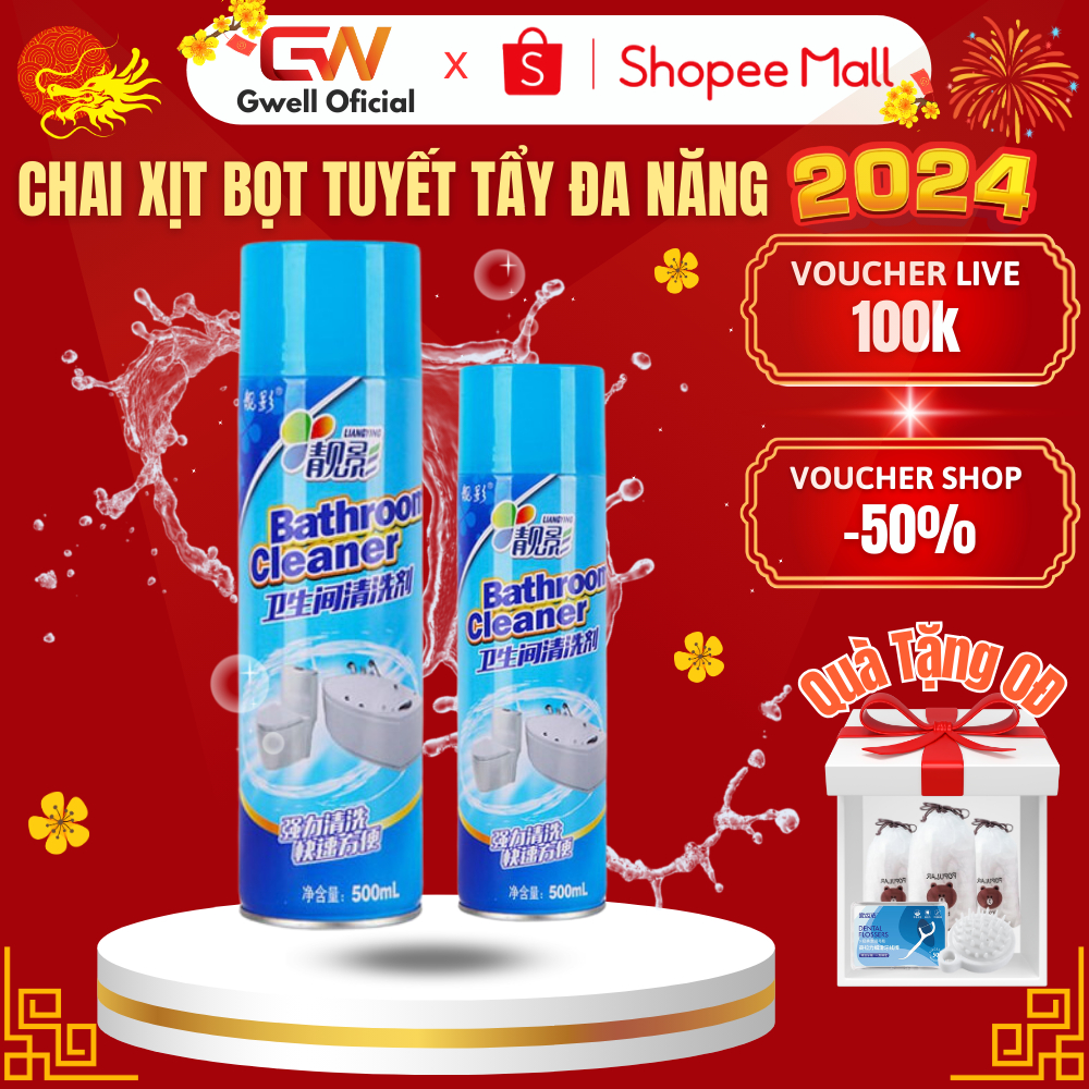 Chai Xịt Bọt Tuyết Tẩy Rửa Đa Năng Bình Xịt Vệ Sinh Nhà Tắm Bathroom Cleaner 500ML Siêu Sạch