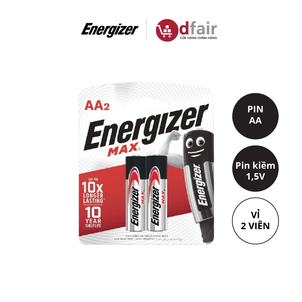 Vỉ 2 Viên Pin AA Energizer Max E91 BP2